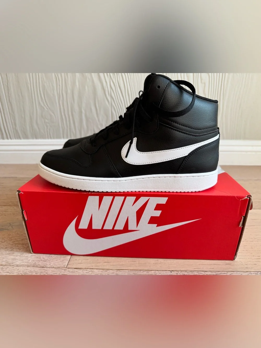 Nike Ebernon Mid Black/White Sneakers Sz: 11